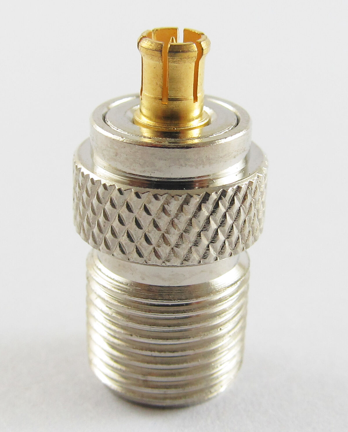 4pcs F Female Jack to MCX Male Plug Straight RF Coaxial Adapter Connector Brass