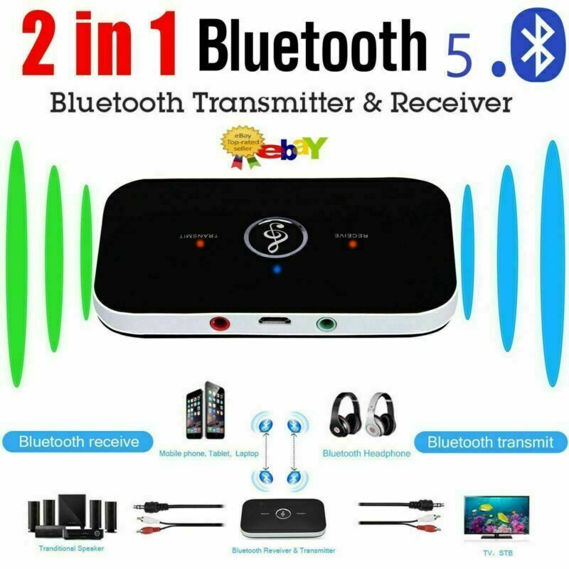 2in-1 Bluetooth Transmitter&Receiver Wireless A2DP Home TV Stereo Audio Adapter@