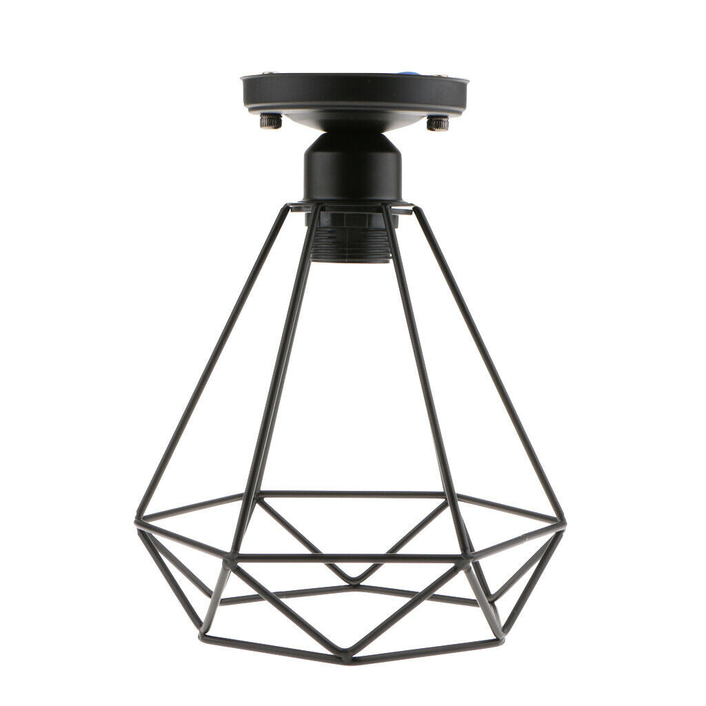 Industrial Wire Pendant Lamp Covers Cage Ceiling Lampshade For Kitchen Cafe