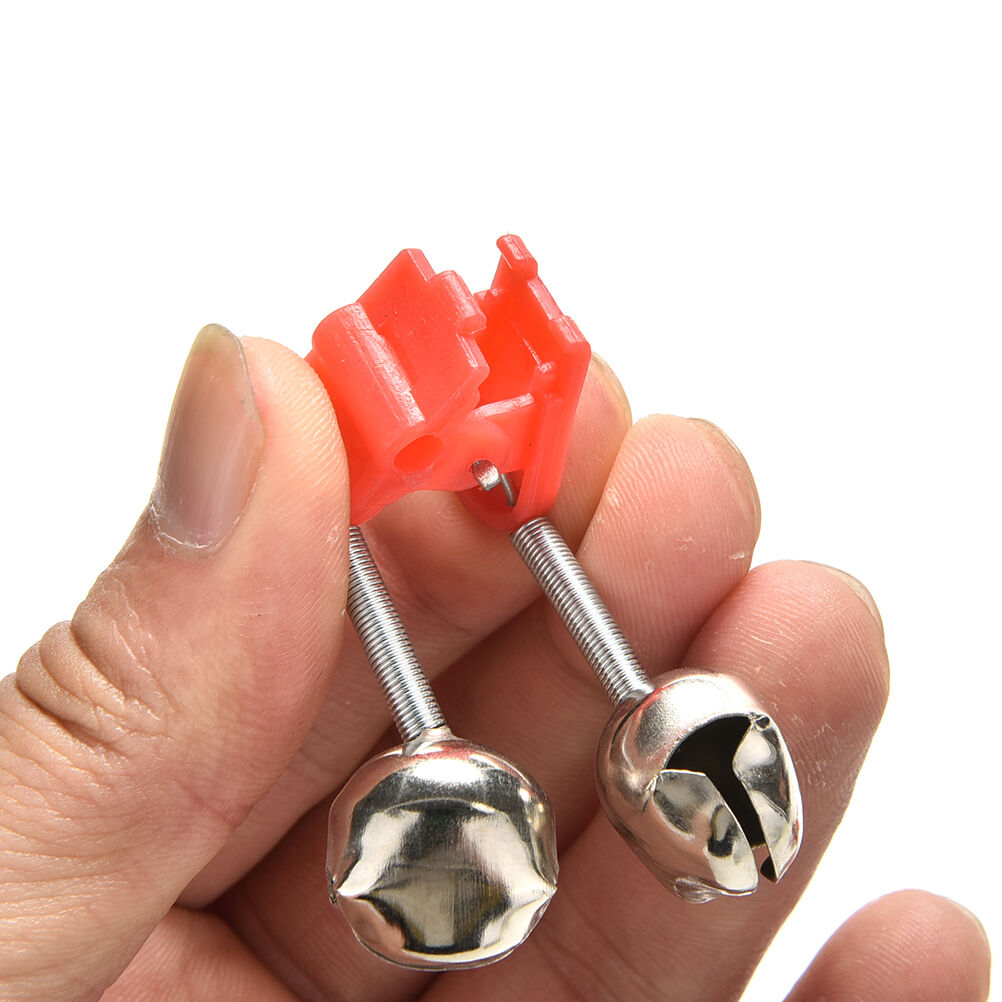 20X Red Hot Plastic Clip Double Rod Bite Alarm Fishing Bells Ring Best Y kuU SJ