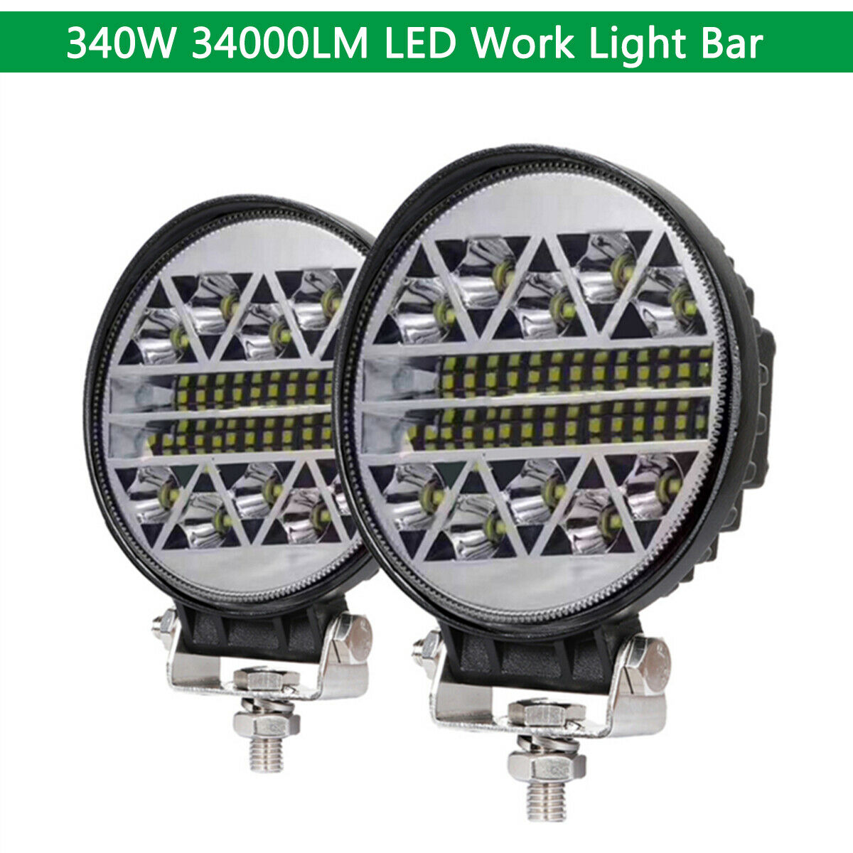 2PCS 4.5'' Round LED 170W Spot + Flood  Beam  Off Road Driving Light Boat Truck