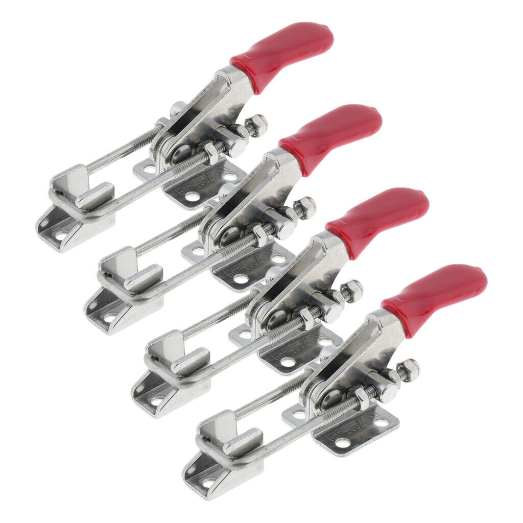 4 Sets Latch Toggle Clasp Quick Release Clamps Heavy Duty Metal Lock Hasp