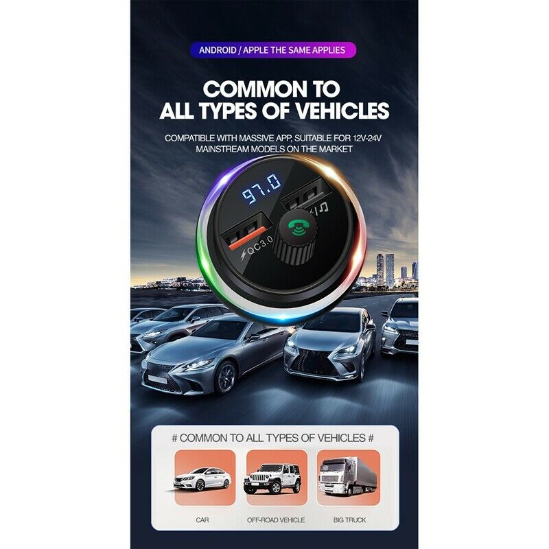 Bluetooth 5.1 FM Transmitter Car Kit MP3 Modulator Player Wireless Handsfree AL1