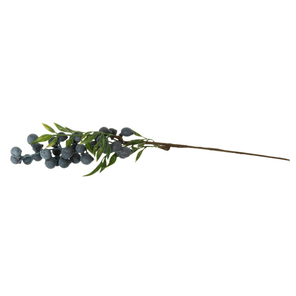 8x Artificial Maple and Oak Bushes with Berries Fall Leaf Decor