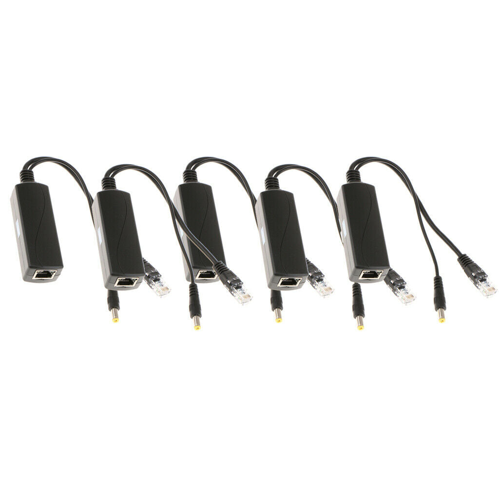 5Pcs IEEE 802.3af Micro USB Active PoE Splitter Power Over Ethernet 48V 12V