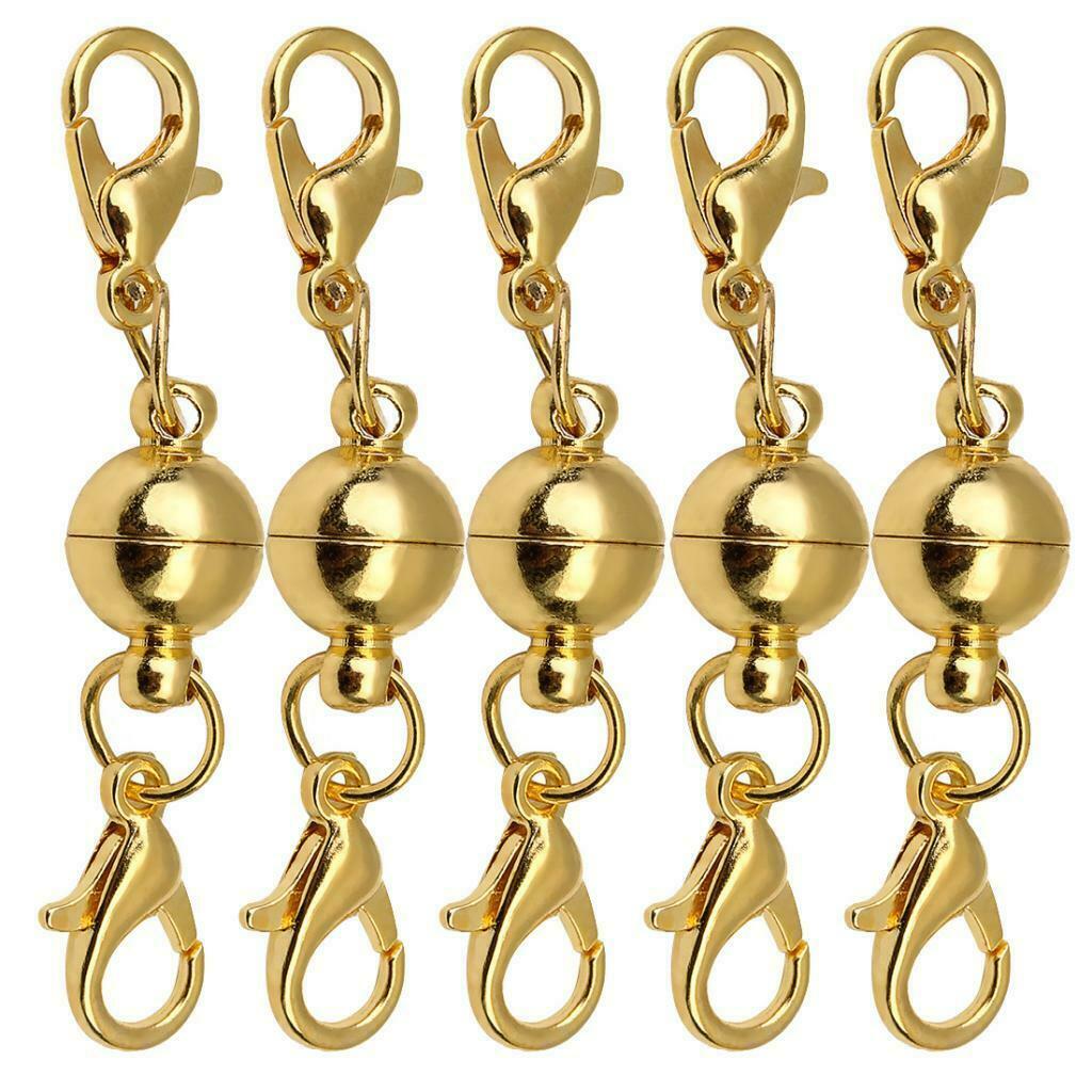 5 Sets Ball Magnetic Clasps with Lobster Clasp for DIY Fashion Jewelry 8mm