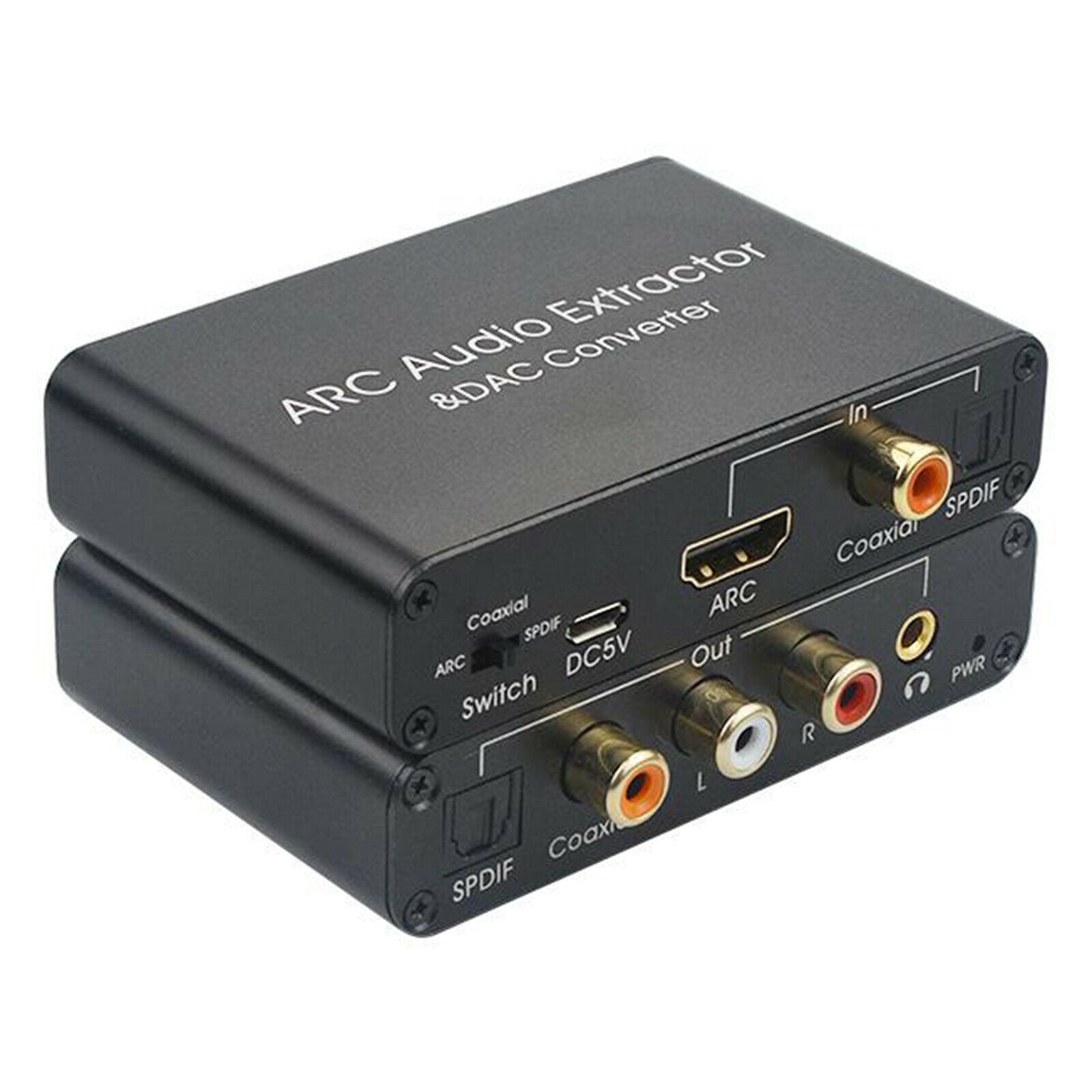 Aluminum ARC Audio Extractor Adapter & DAC Converter 3.5mm L/R Stereo Audio