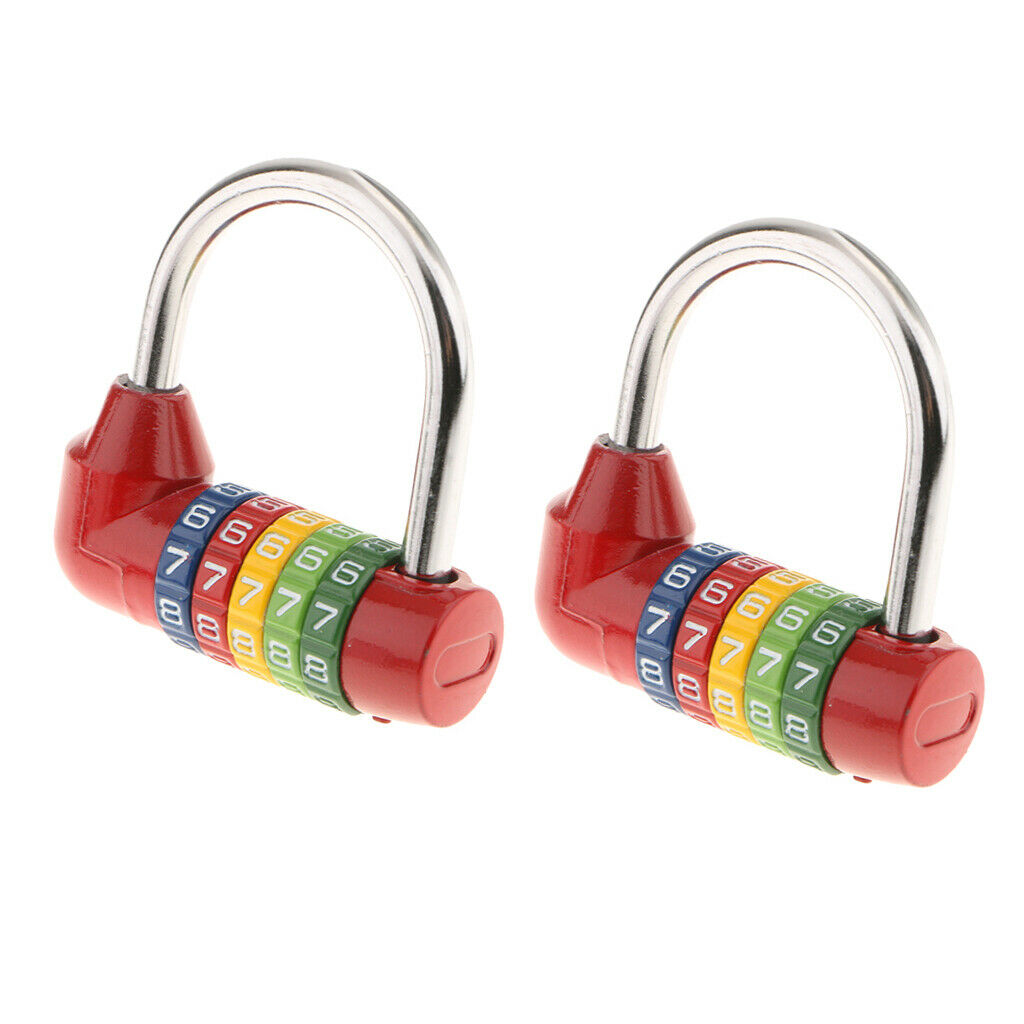 2x Mini 5 Digits Number Password Code Lock Combination Padlock Resettable for
