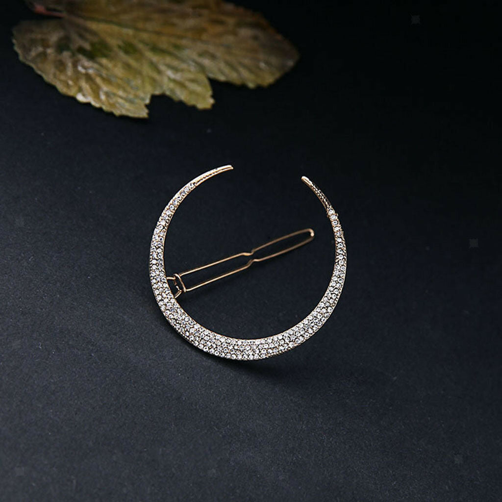 Fashion Crystal Jewelry Moon Star Rhinestone Hairpin Hair Clip Jewelry Hair