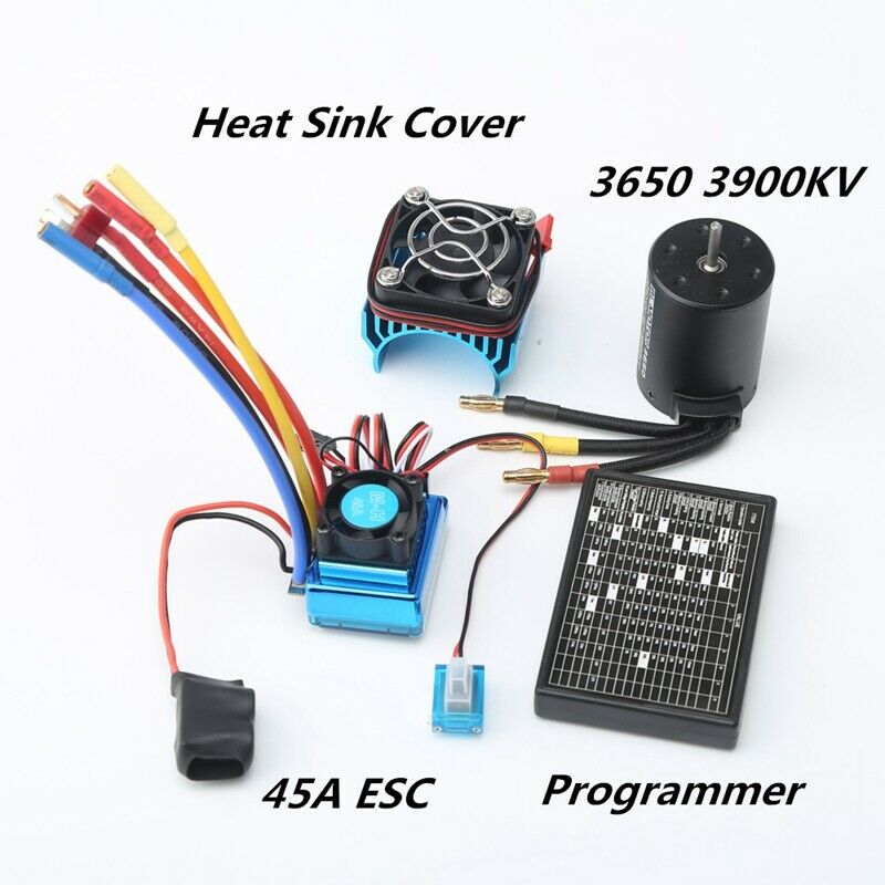 3650 3900Kv Brushless Motor & 45A Esc & Radiator With Program Car Combo For 1:B3