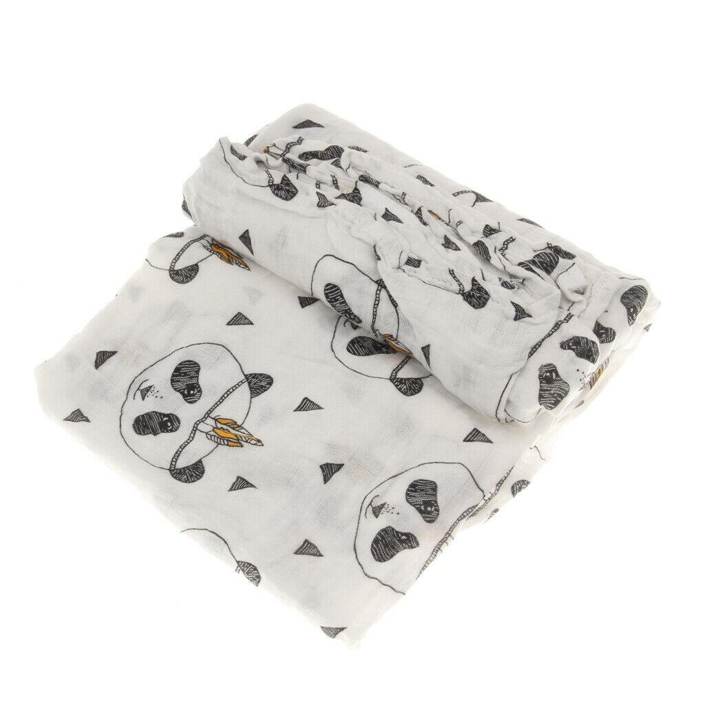 Cotton Muslin Receiving Blanket Swaddle Bedding Cover for Baby Panda Pattern
