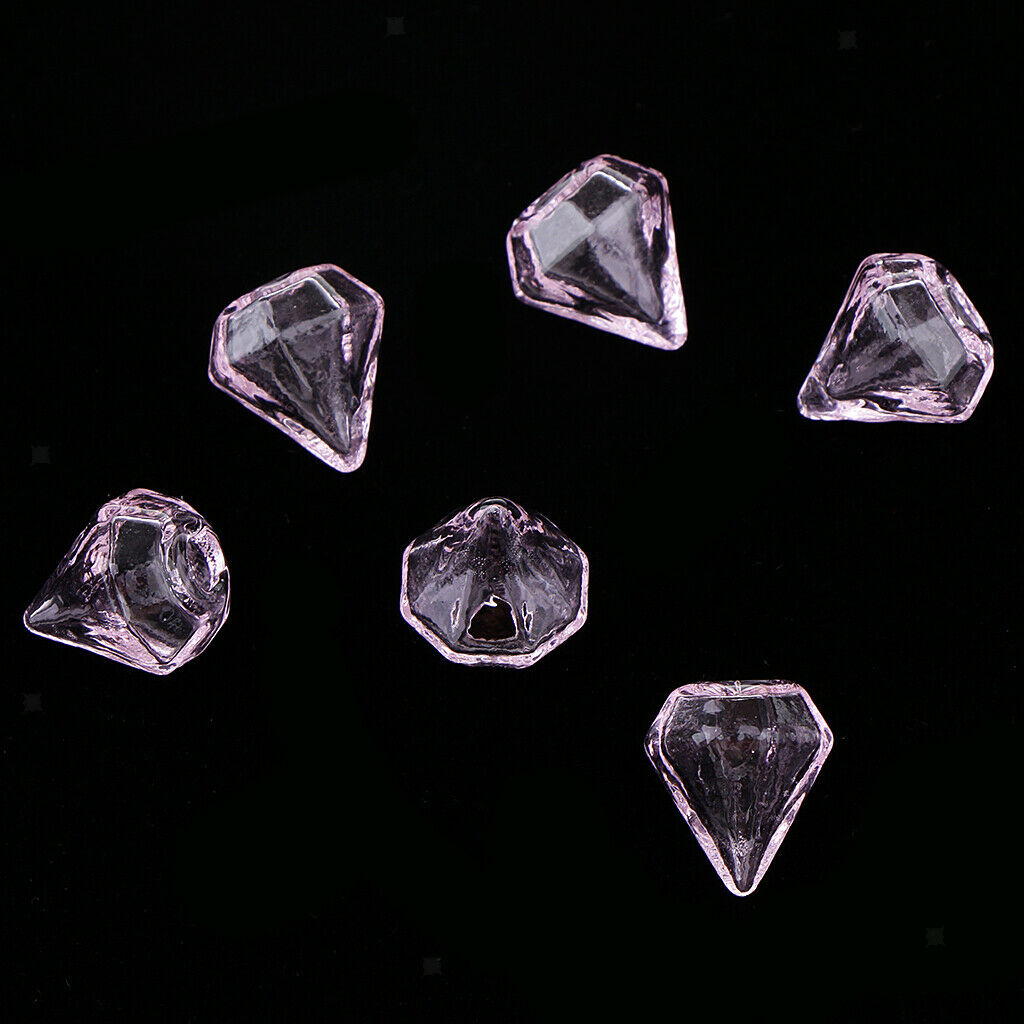 6 Pcs Clear Glass Bottle Charm Pendant DIY Craft Jewelry Making Pink