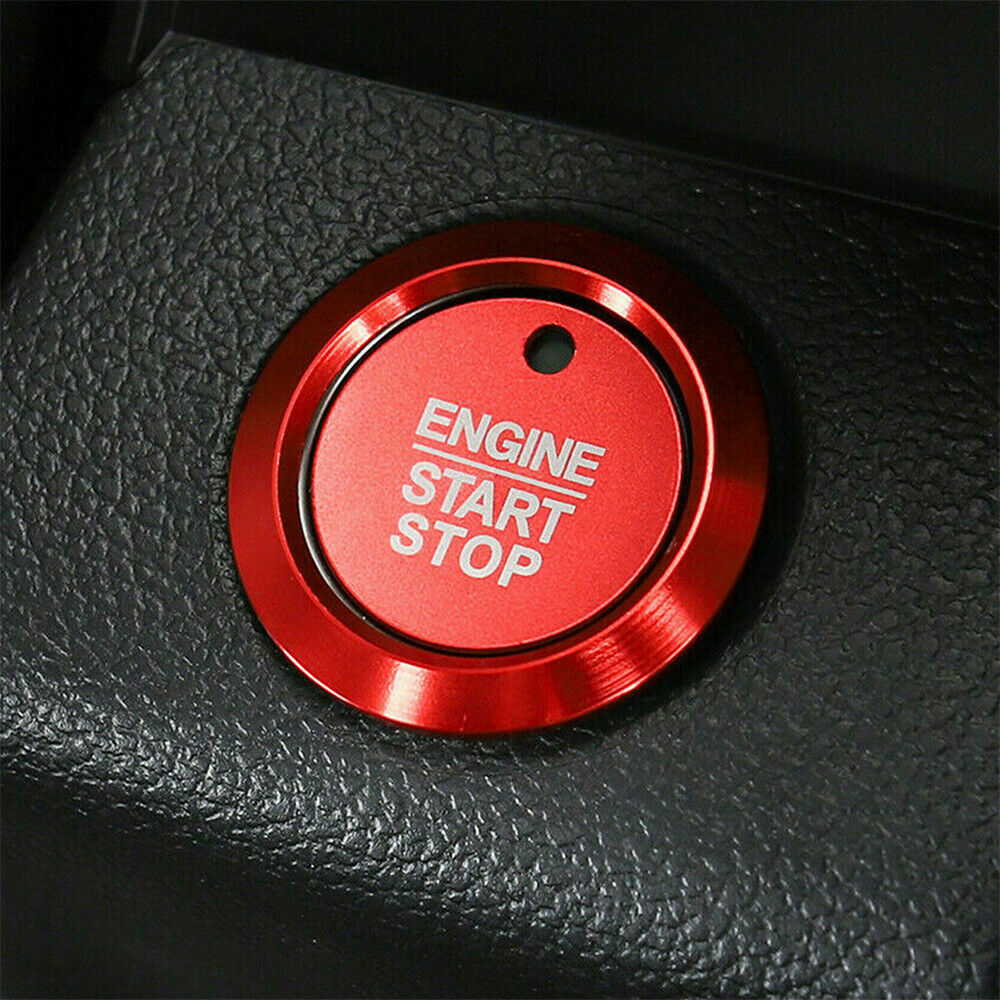 Red Engine Start Stop Ignition Switch Button Cover Fit for Ford F150 17-20