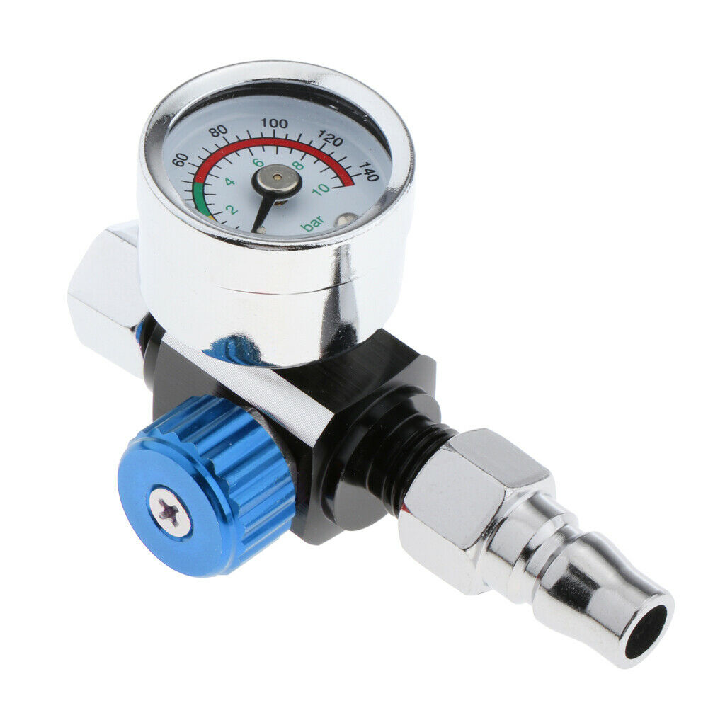 2x Universal Truck G1/4 Alloy Paint Spray Gun Air Regulator Gauge 0-10BAR