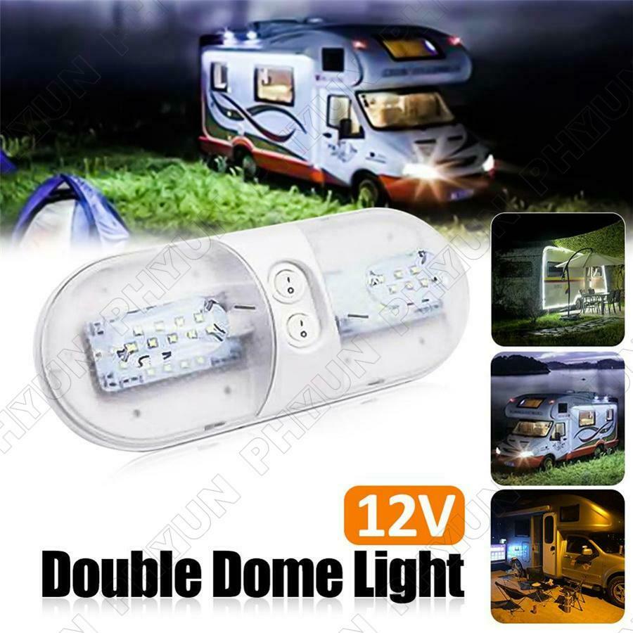 Double Dome Light 12V 48 LED Interior Roof Ceiling Reading For RV Camper Trailer