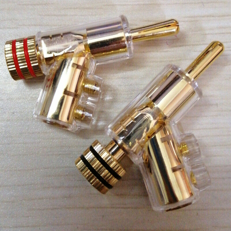 4 Pcs of Audio Banana Plug Connector Speaker Cable Accessories 45 Degree LockiR8