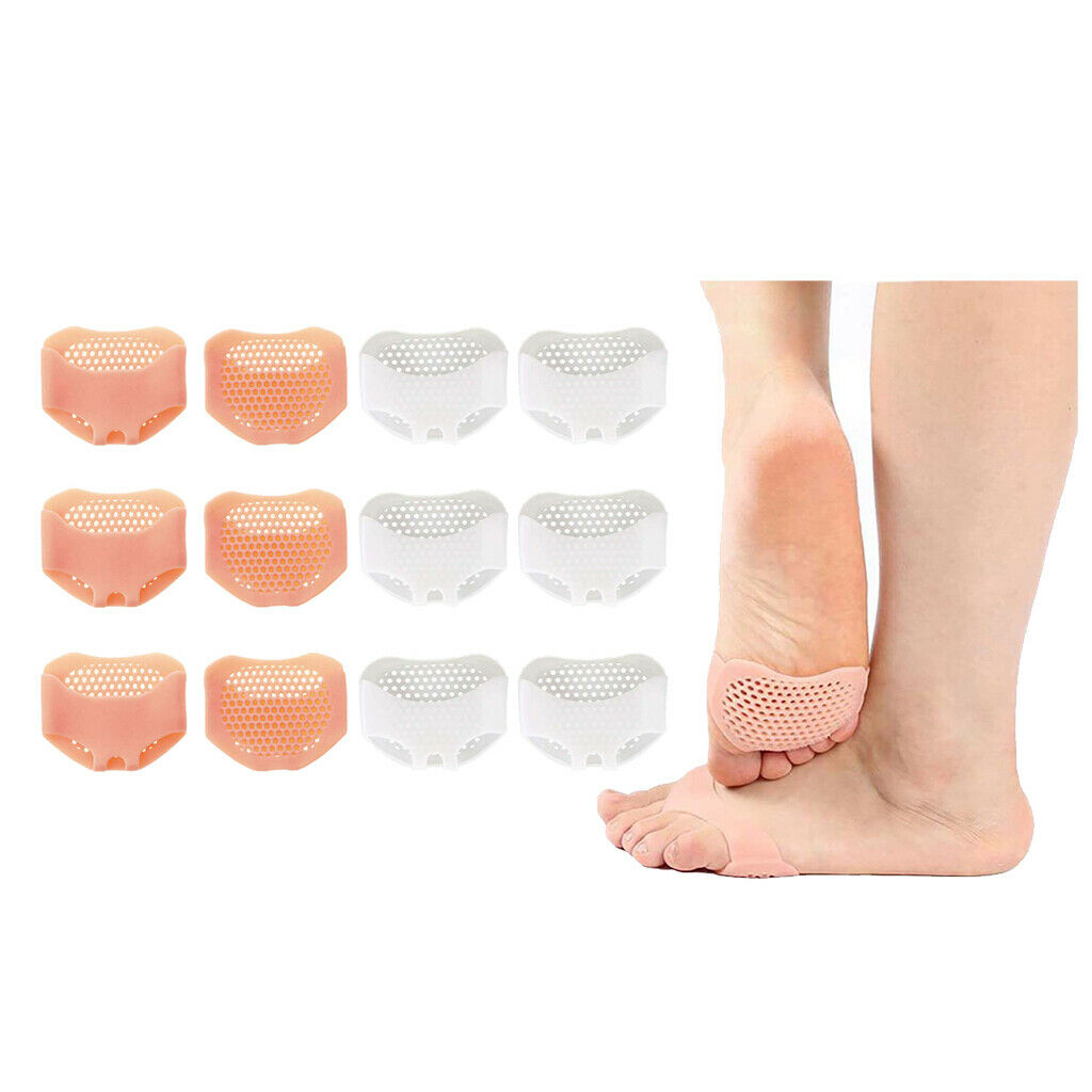 6 Pairs Silicone Honeycomb Forefoot Pads Metatarsal Pads Foot Cushion Insole