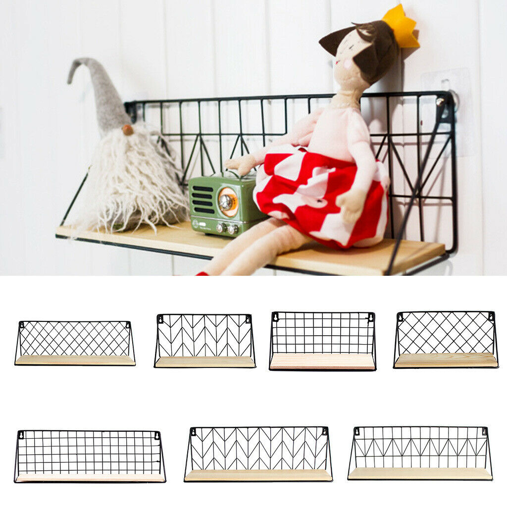 Metal Wall Mounted Storage Rack Shelf Organizer Bathroom Home Cafe Ornaments