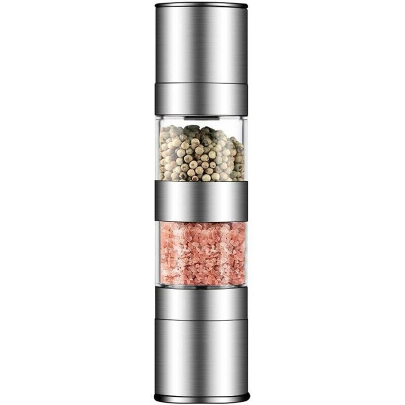 2 In 1 Salt And Pepper Grinder Set,Stainless Steel Salt Grinder With AdjustablJ2
