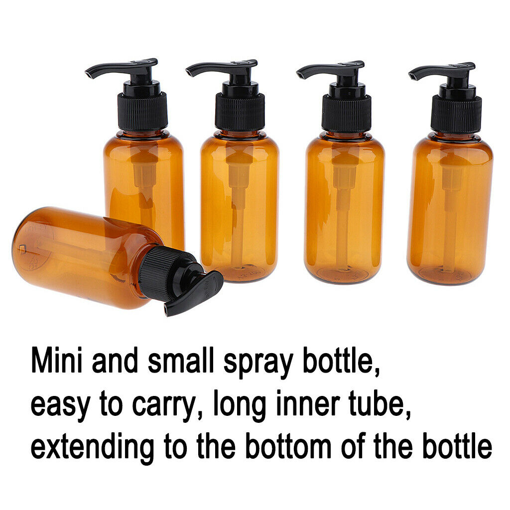 5 x 100mL Plastic Empty Pump Bottle Travel Shampoo Lotion Body Wash Container