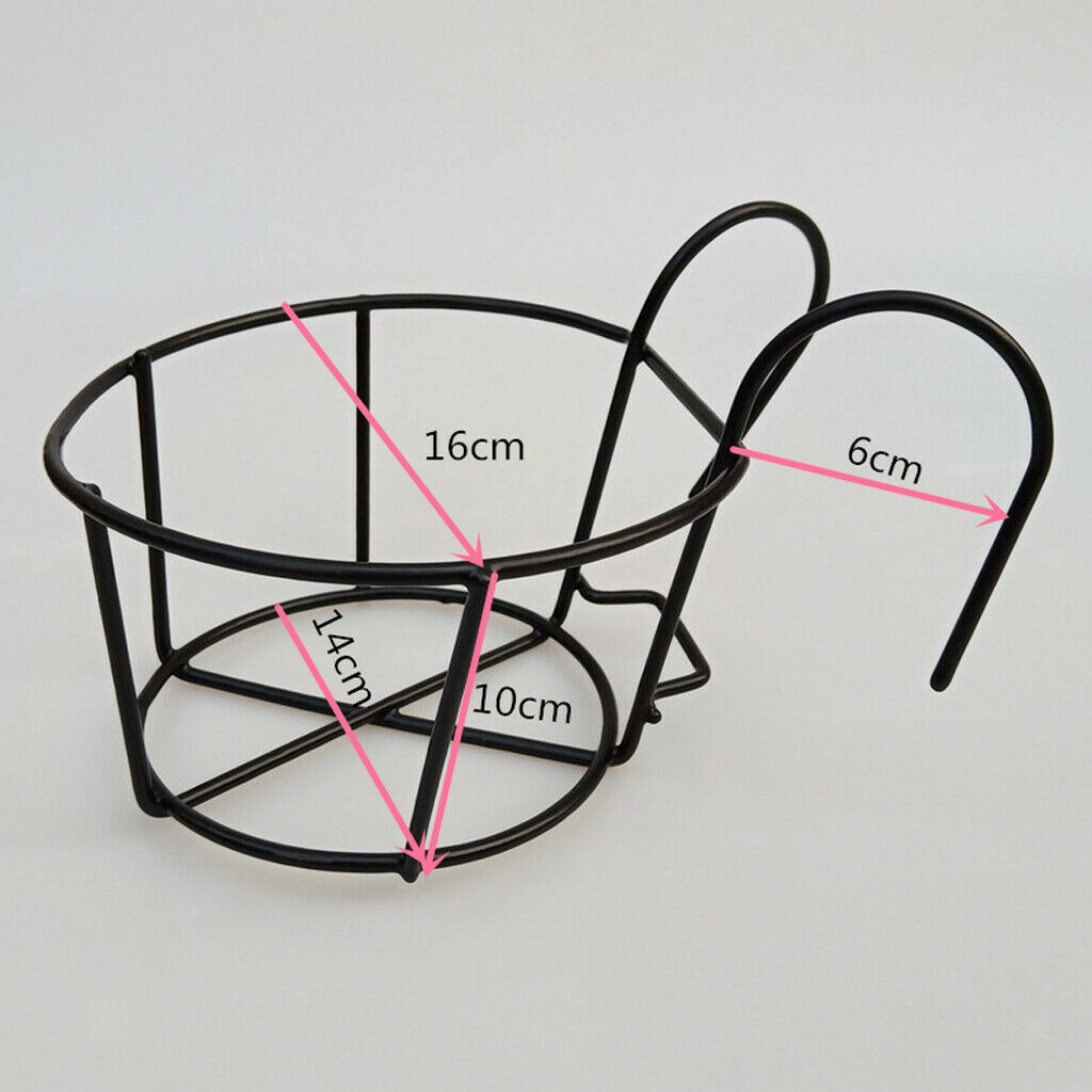 10x Metal Hanging Basket w/ Hooks Flower Pot Holder Railing Shelf for Fence