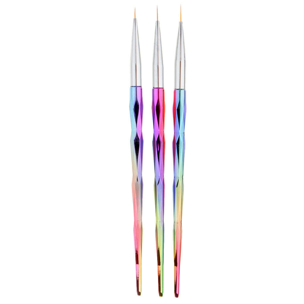 3 PCS Mermaid Tail Stick UV Gel Polish Nail Art Drawing Painting Pen Brushes