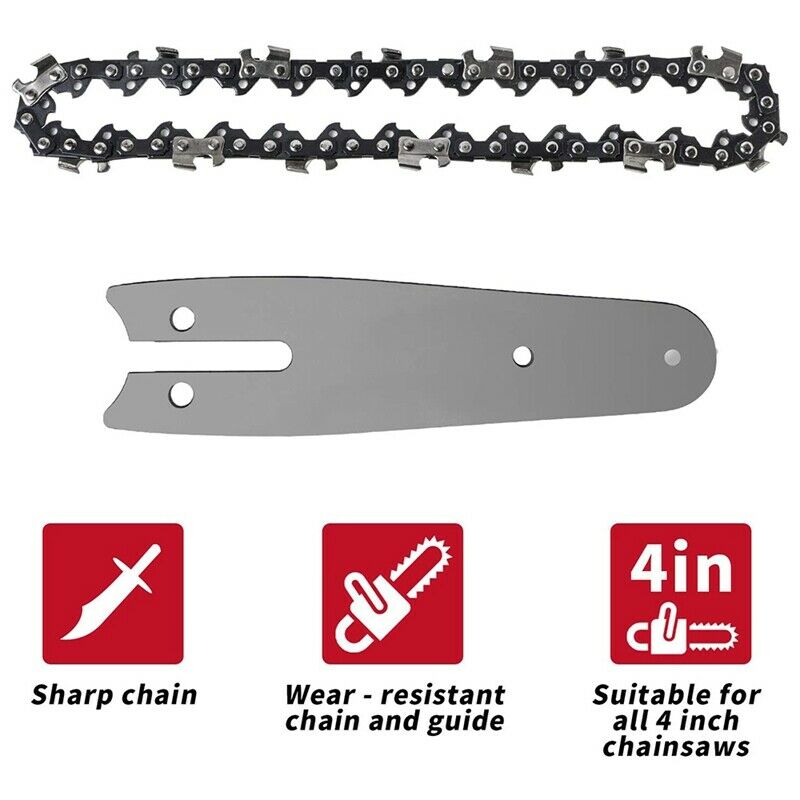 Universal 4 Inch Electric Chain Saw and Guide Plate Mini Chainsaw ReplacemenC2L6