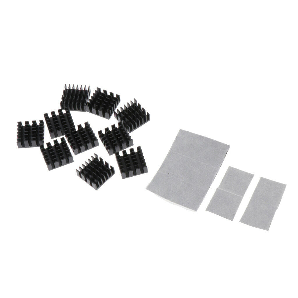 10pcs Aluminum LED/CPU/IC Chip  Sink Cooling Fin Radiator Pad 14x14x6mm