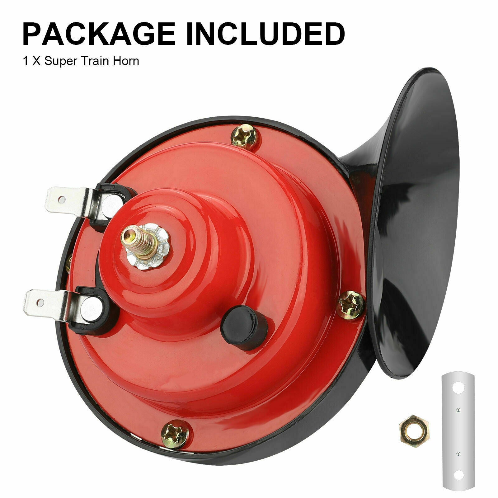 12V 300DB Super Loud Train Horn Waterproof for Motorcycle Car Truck SUV Boat Red