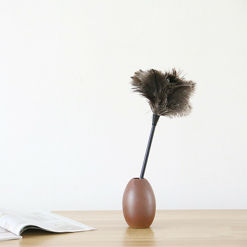 34cm Ostrich Feather Duster Anti-static Brush Cleaning Tool Wooden Handle Home