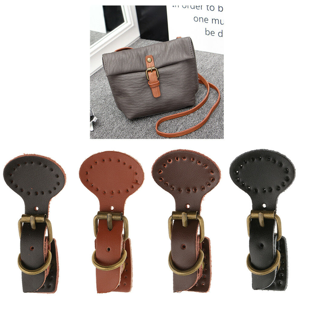 4 Set Leather Buckles Bag Making Fastener Magnetic Snap Sew on Retro Clasps