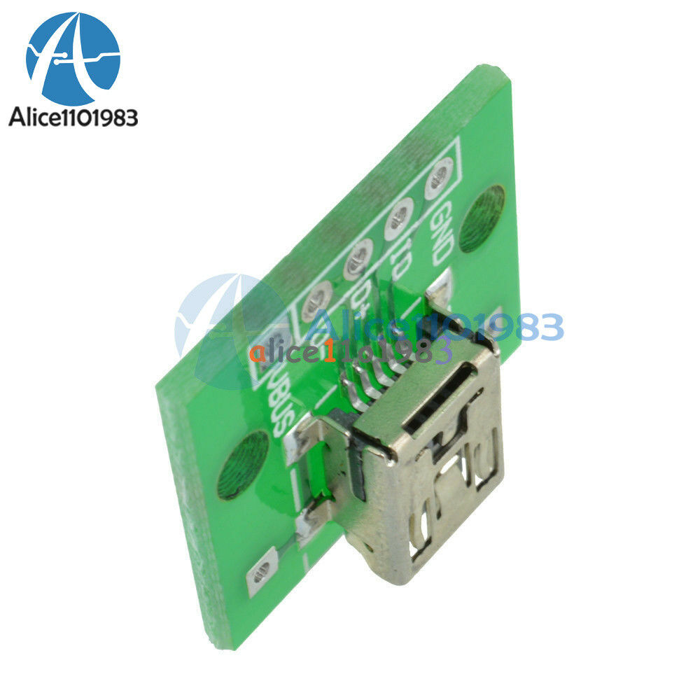 5pcs Mini USB to DIP Adapter Converter for 2.54mm PCB Board DIY Power Supply NEW