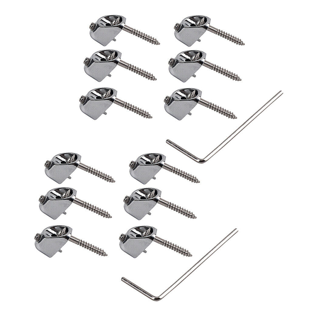2Set Chrome String Electric Guitar String Locking Nut,Electric Headless Bass