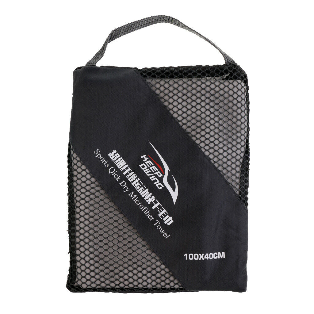 Quick Drying Microfibre Towel for Beach Travel Swimming Gym Sports Gray