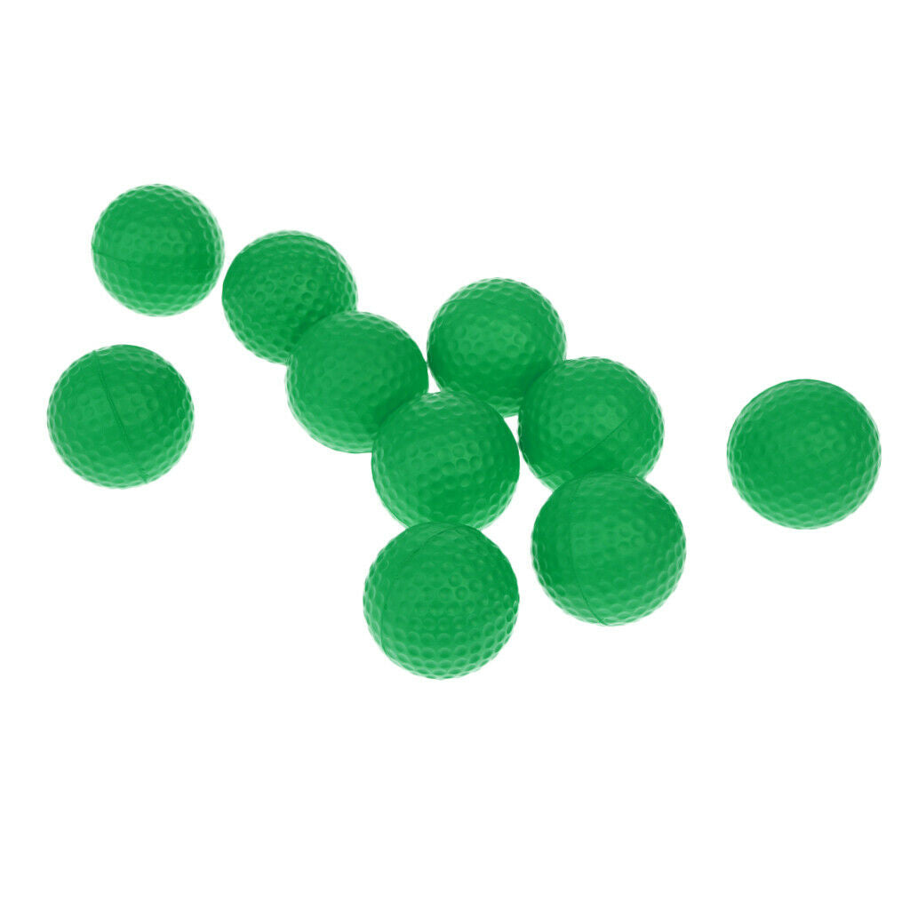 10pcs PU Foam Sponge Golf Training Soft Balls Golf Practice Balls - Green