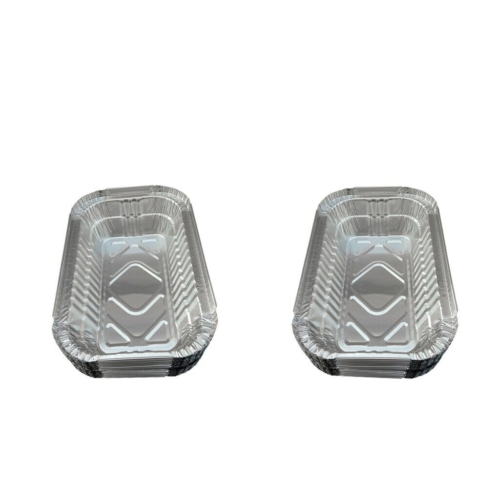 40x Disposable Aluminum Foil Grill Drip Pans for BBQ Baking Roasting 700ml