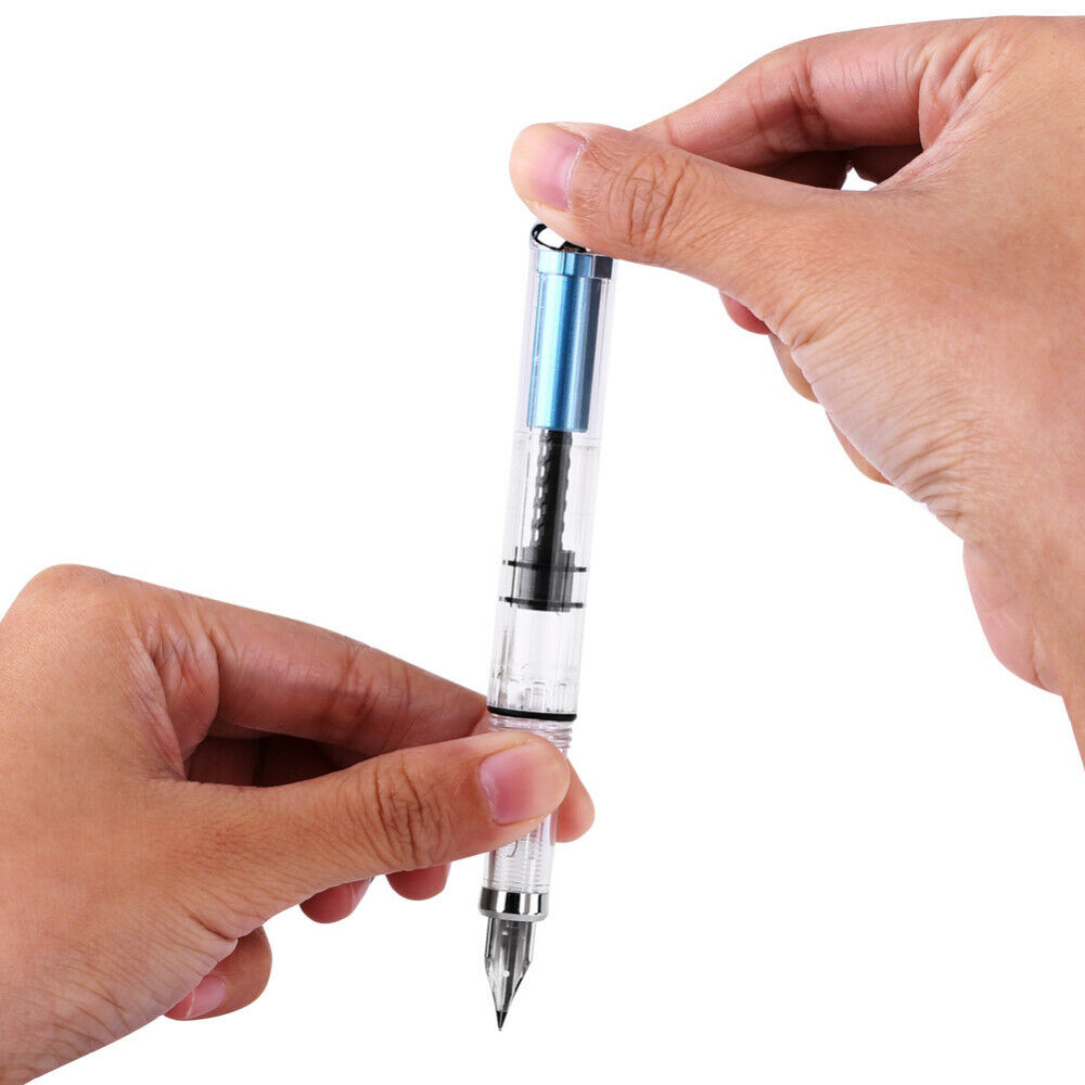 4Pcs F Point  Vacuum Pump Transparent Clear Fountain Pen Fine Nib Craft DIY Gift