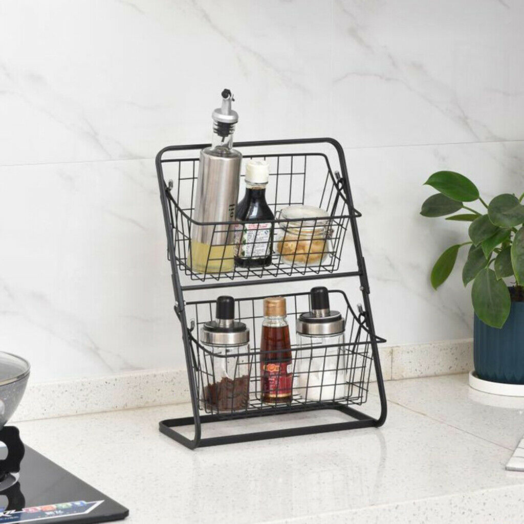 2 Tier Spice Rack Organizer Seasoning Organizer for Kitchen Cabinets