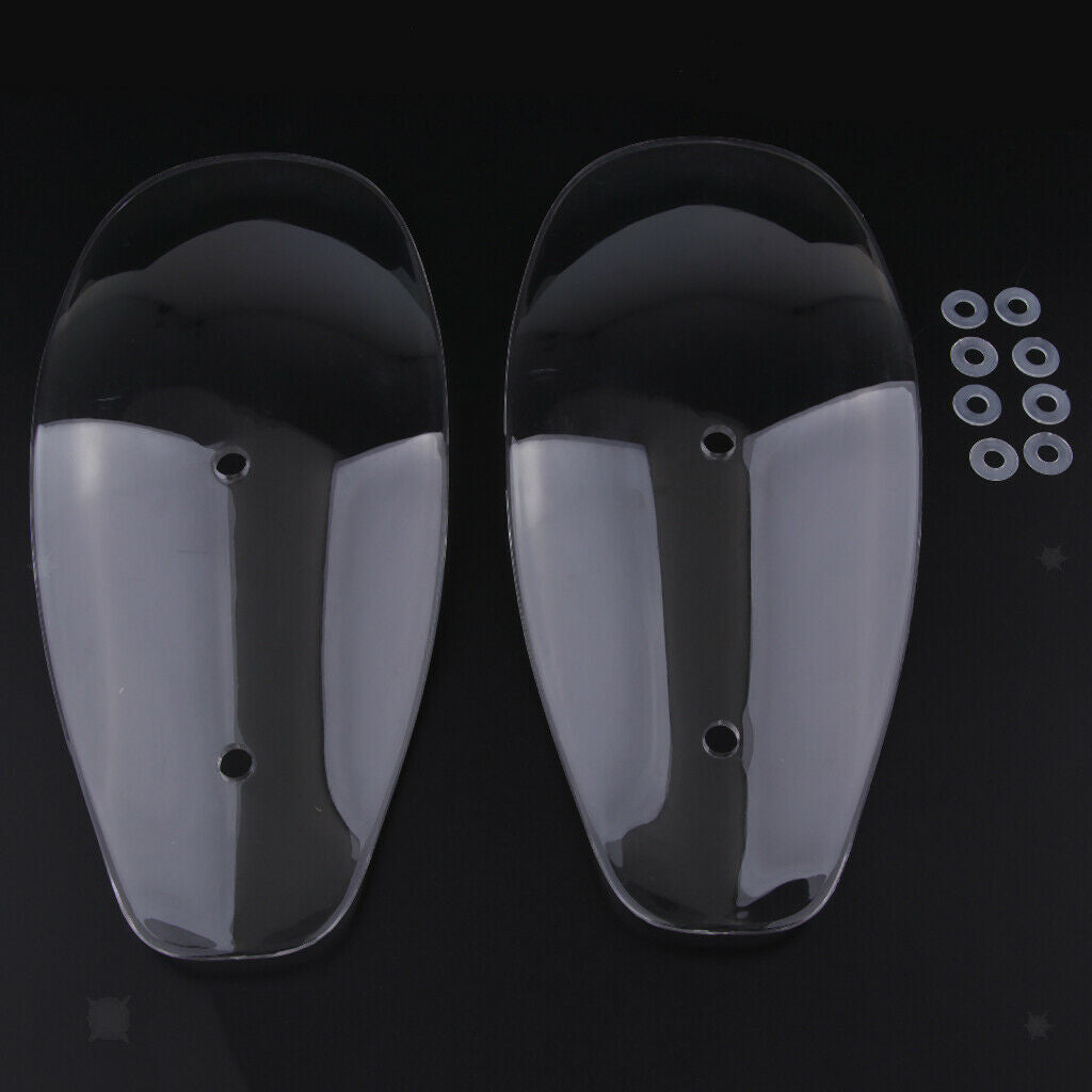 Motorcycle Bike Clear Handlebar Hand Guard Shield Wind Deflector Protector Set