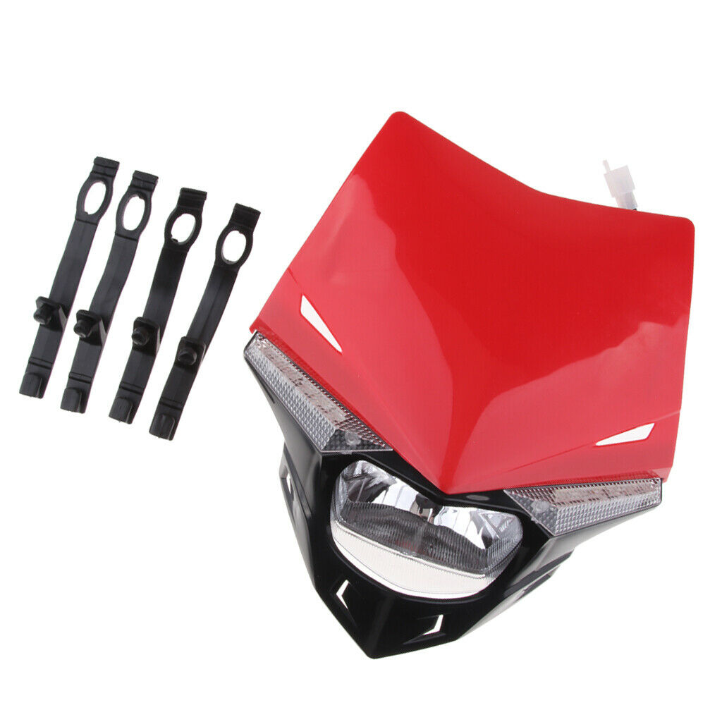 Headlight Fairing MX Dirt Bike Cross-country Dual Sport Lamp For  Red