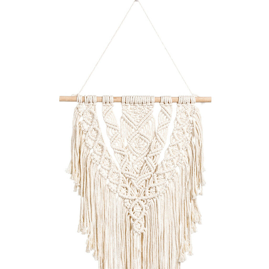Handmade Boho Cotton Tapestry Macrame Tassel Wedding Wall Hanging Home Dorms