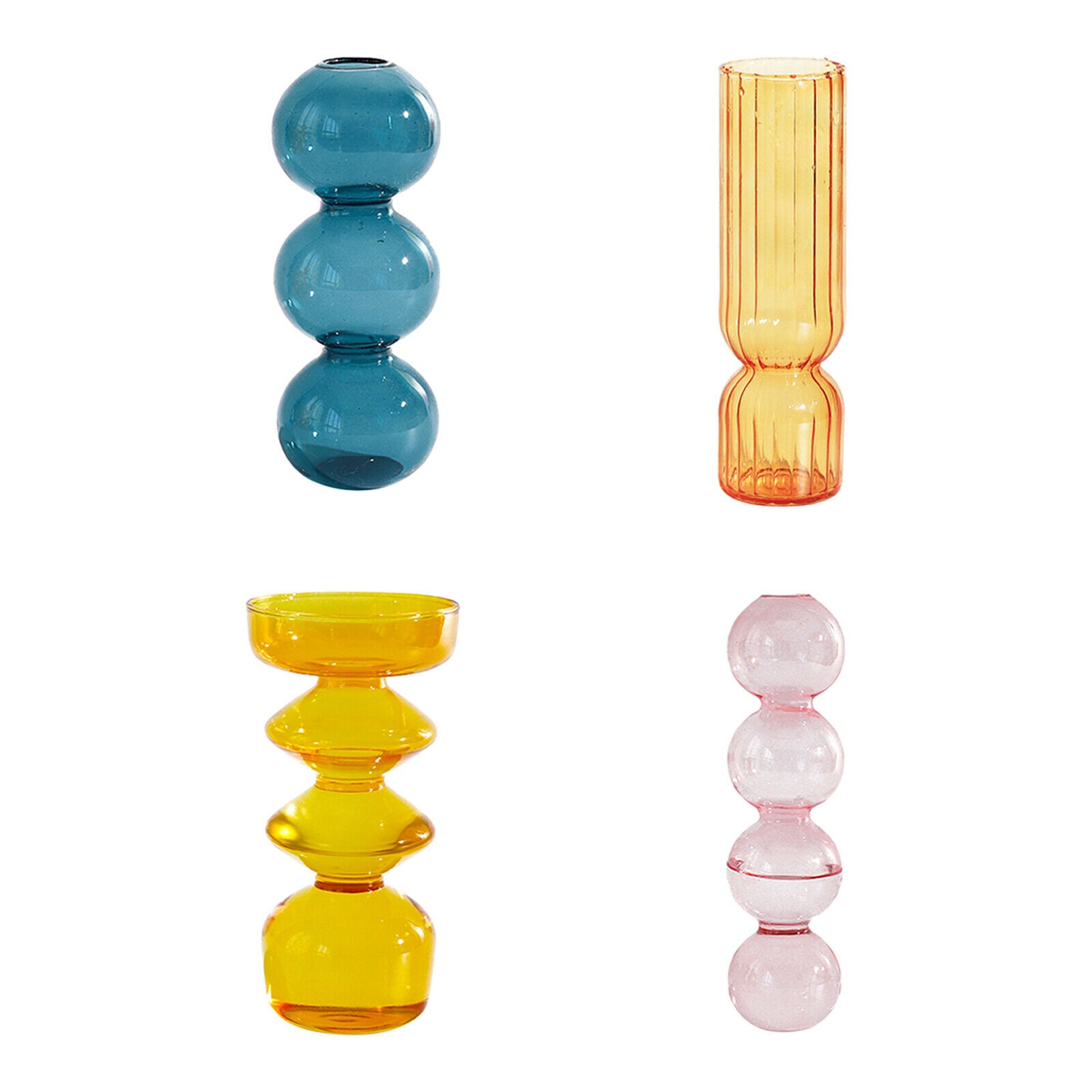 4Pack Nordic Style Glass Flower Vase Tabletop Holder Container Home Decor