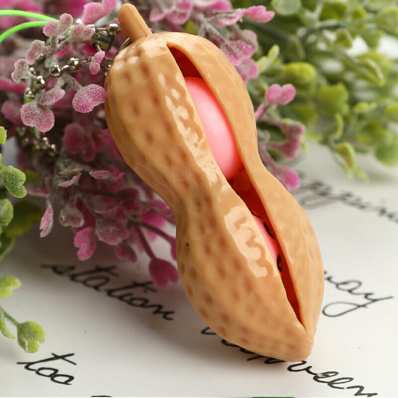 2pcs Peanut Edamame Toys Peas Beans Keychain Pops Decompression Squee.l8
