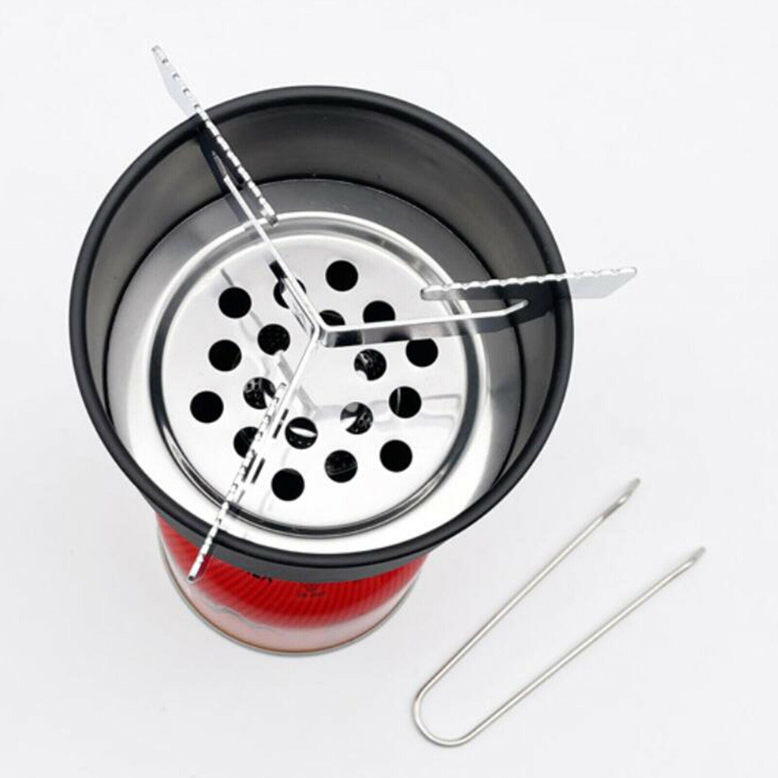 2 in 1 Portable Gas Stove Camping Wood Burning Coal Stove Outdoor Picnic BBQ