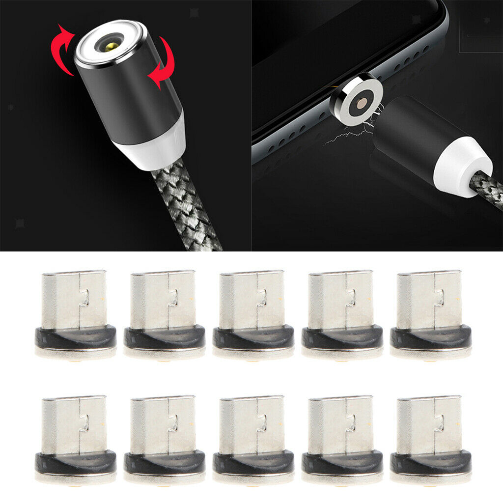 10 Pieces Micro USB Magnetic Tips Cable for Cellphone Flashlight Tablets
