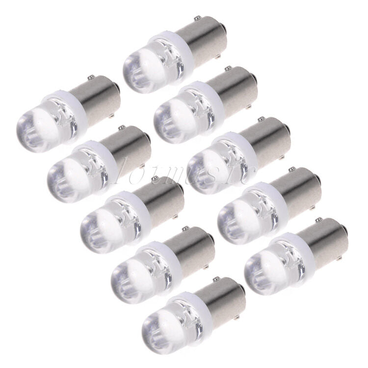 10 Pcs Instrument Panel BA9S Cute Round Head Lamp Ash Tray Bulbs Yellow 12V LED