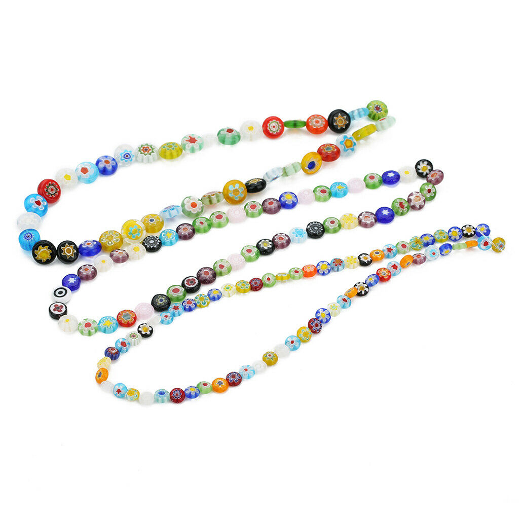 Glass Spacer Beads Bulk Colorful Buttons for DIY Jewelry 8MM, Apx48 Pieces