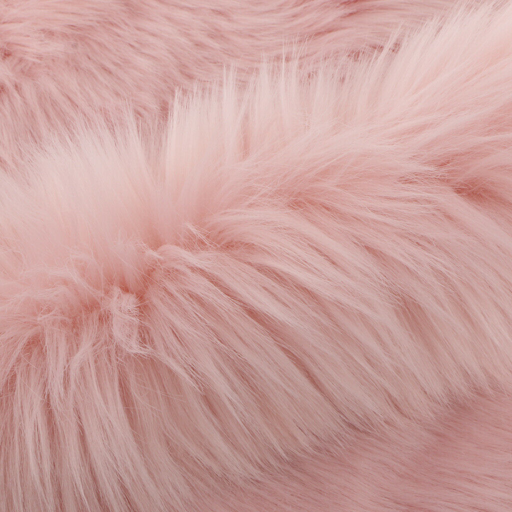 2 Artificial Sheepskin Rug Fluffy Home Floor Mat Carpet Seat Cushion Pink