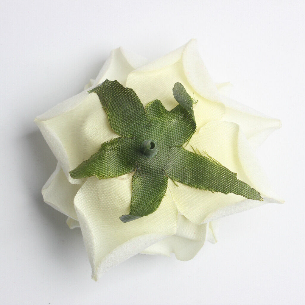 10 Pcs Velvet Arificial Flower Heads White Wedding Ceremonial Decoration