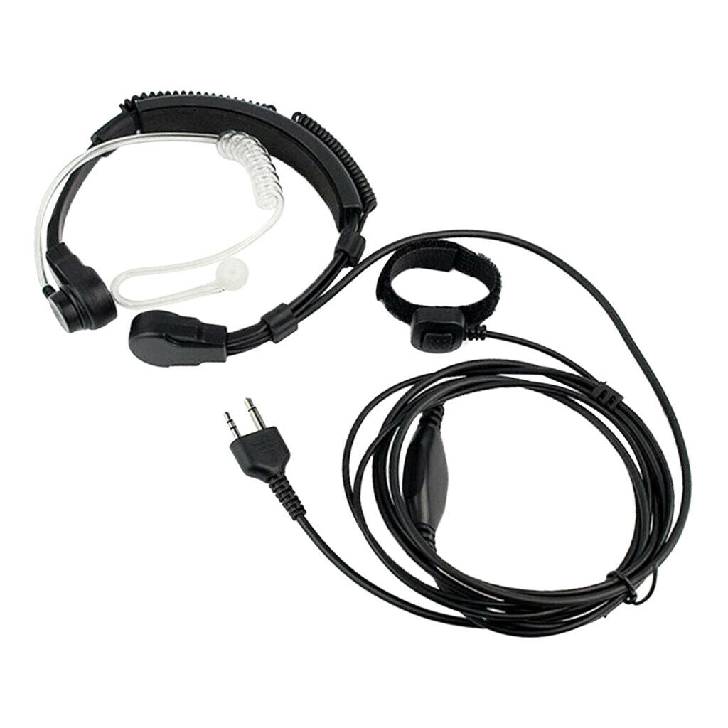 2 Pin Throat Mic Covert Acoustic Tube Earpiece Headset with PTT